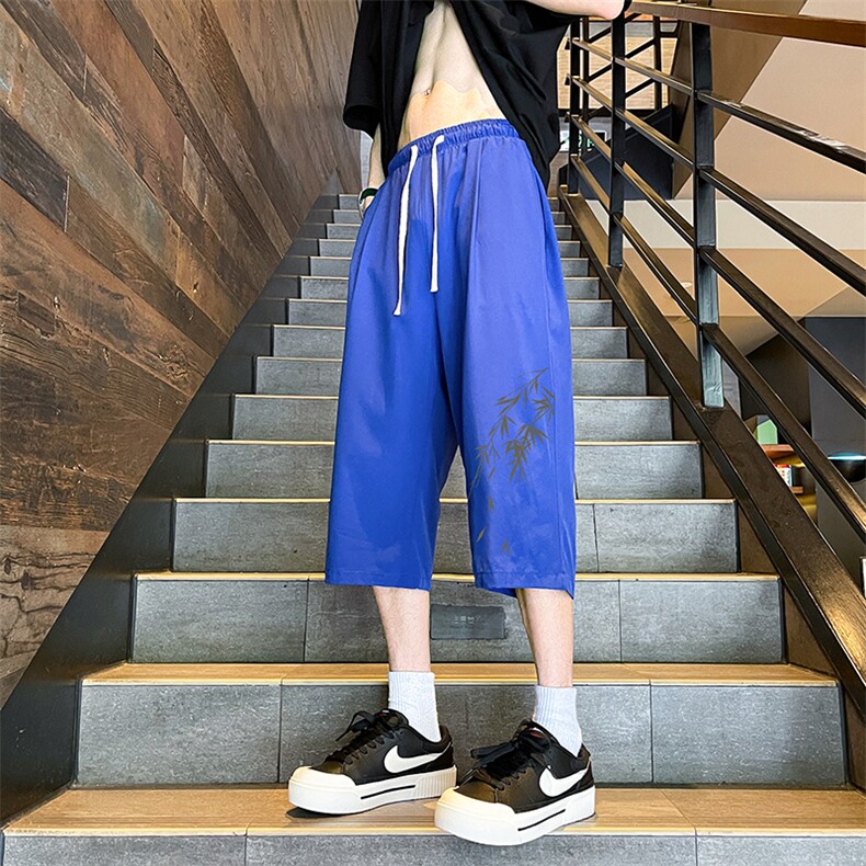 冰丝七分裤男大码速干短裤男五分裤港风风格QK72382-P25,男装休闲裤,电商A040