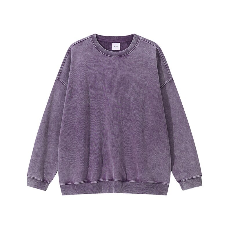 得物抖音高品质二开380克重磅做旧炒雪花纯色圆领水洗卫衣CM15，男装卫衣，电商A486