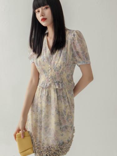 【现货】优雅雪纺连衣裙2012X3213,女装连衣裙,parfum labo