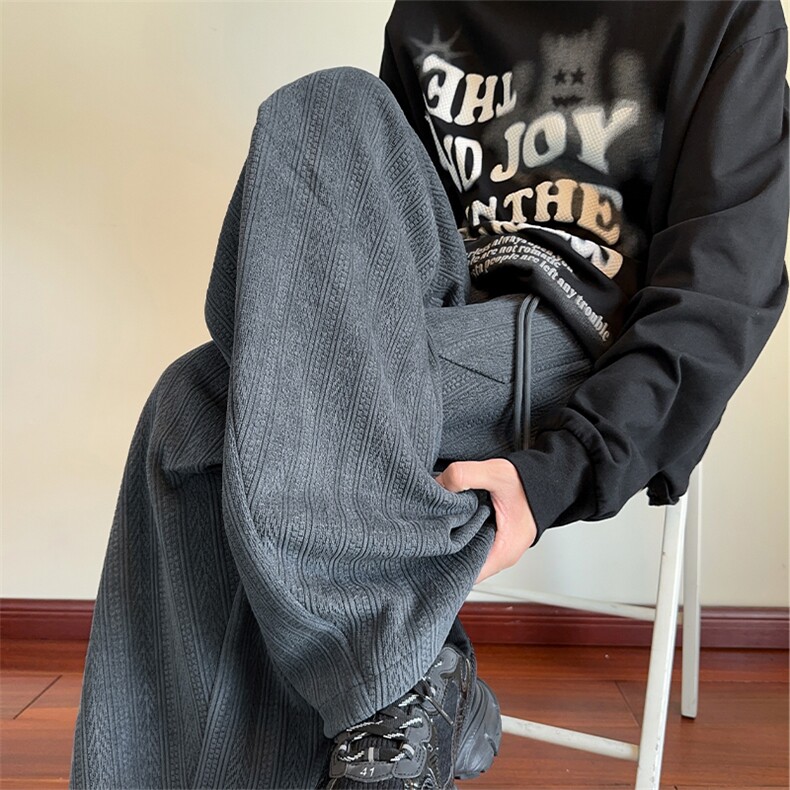 重磅360克复合麦穗纹肌理感雪尼尔大码休闲裤男K24063-特P38控75，男装休闲裤，电商A001-1