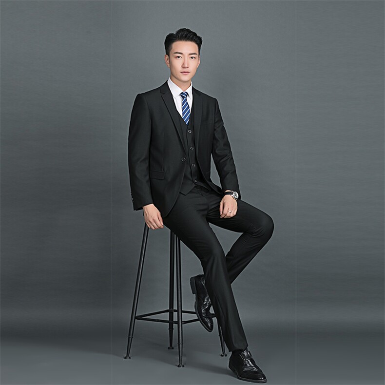 87881-3男士春季新款修身商务青年西装绅士三件套西服P220图片