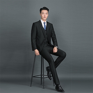 87881-3男士春季新款修身商务青年西装绅士三件套西服P220图片