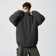 现货冬季美式休闲加厚雪山外套夹克立领纯色三防户外工装棉服，男装夹克，电商A443