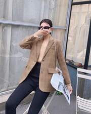 拼皮腰带款羊毛西服外套，其它，佐妍千黛