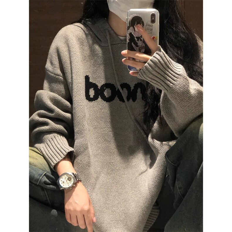 【有货】M245LL-特P55连帽毛衣男女慵懒风针织衫外套,男装针织衫/毛衣,星座1007（原301D）
