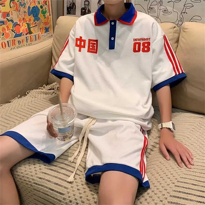 冰丝华夫格学生班服套装T224P45图片