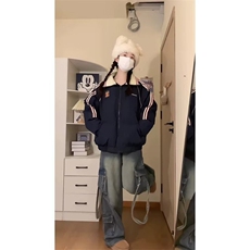 复古运动撞色条纹棉服冬季新款宽松加厚棉衣外套-MY902-网络图，男装棉衣，星座1002-2
