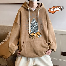 新款秋冬港风宽松连帽套头卫衣X5666-常规P70控88-加绒P80控98，男装卫衣，电商A061-1