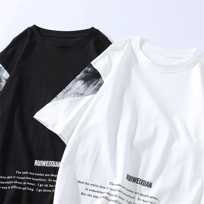 货足8XL-M平铺纯短袖T恤男2023夏季新款潮男扎染半袖大码体恤,男装T恤,钱塘717(原712)