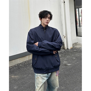 8XL-M美式复古棒球服外套男特大码潮牌双拉链立领夹克衫JK005P85图片