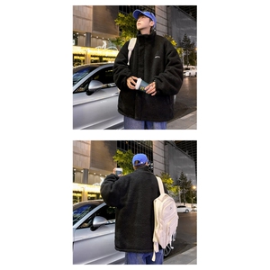 男士皮棉衣加仿羊羔毛冬季棉服潮流休闲个性棉袄A266-WMY612-P100图片
