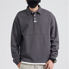 1506-1/WC00821/P25假两件长袖polo衫男新款高级感翻领帅气潮卫衣，男装卫衣，星座1506-1