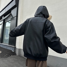 【有货】DHY550-P110冬季保暖可脱卸毛领重磅PU皮棉衣厚外套男，男装棉衣，星座603-2