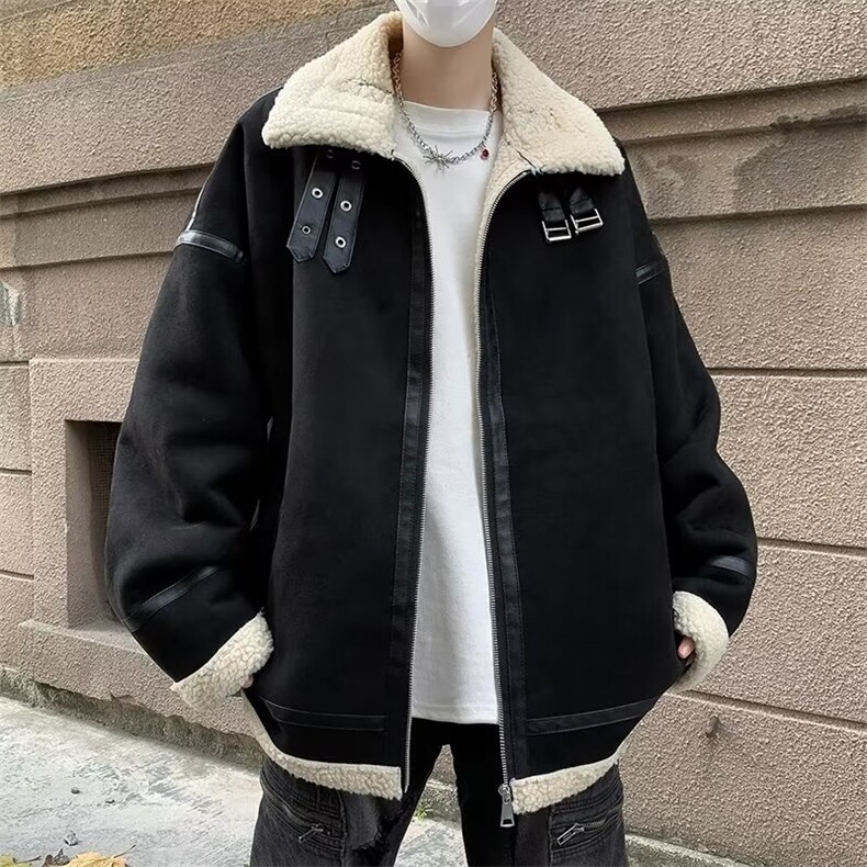 F79-P92高街潮牌ins羊羔毛加厚棉服秋冬季麂皮绒工装棉衣男款,男装棉衣,星座512-6