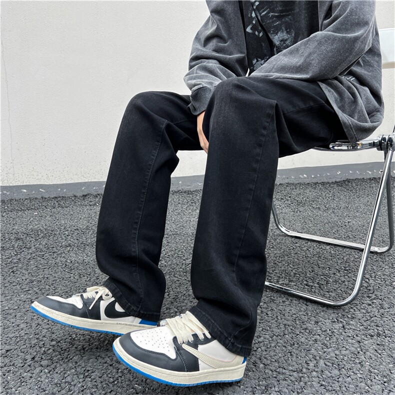 高弹小直筒牛仔裤美式vibe风裤子ins高街潮痞帅A338-1KZ87P55,男装牛仔裤,电商D325