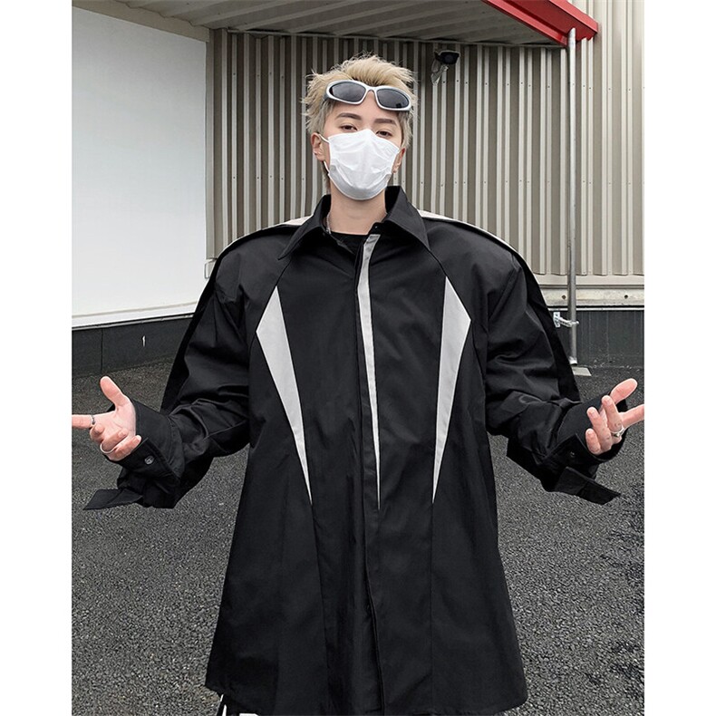 25春夏男士解构设计感撞色垫肩衬衫CS79-P88,男装衬衫,电商B288