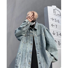 hiphop欧美高街外套男设计感小众原创设计潮牌痞帅炸街牛仔夹克秋，男装夹克，星座1116A-1（原606A）