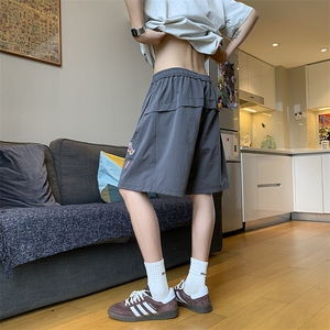 腊肠狗刺绣拼接短裤男夏季薄款美式机能软壳宽松休闲潮牌五分裤子图片