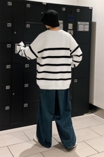 秋冬圆领套头条纹毛衣男纯色针织衫软糯港风1016-1MY030P78K98，男装针织衫/毛衣，星座1016-1（原电商B408-1）