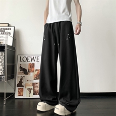 得物抖音蛇纹特种绣垂感西裤马吉拉拖地长裤504-K882-P55控78，男装西裤，星座504