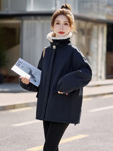 小个子毛领加厚羽绒服女士2025年冬新款韩版休闲宽松学生保暖外套图片