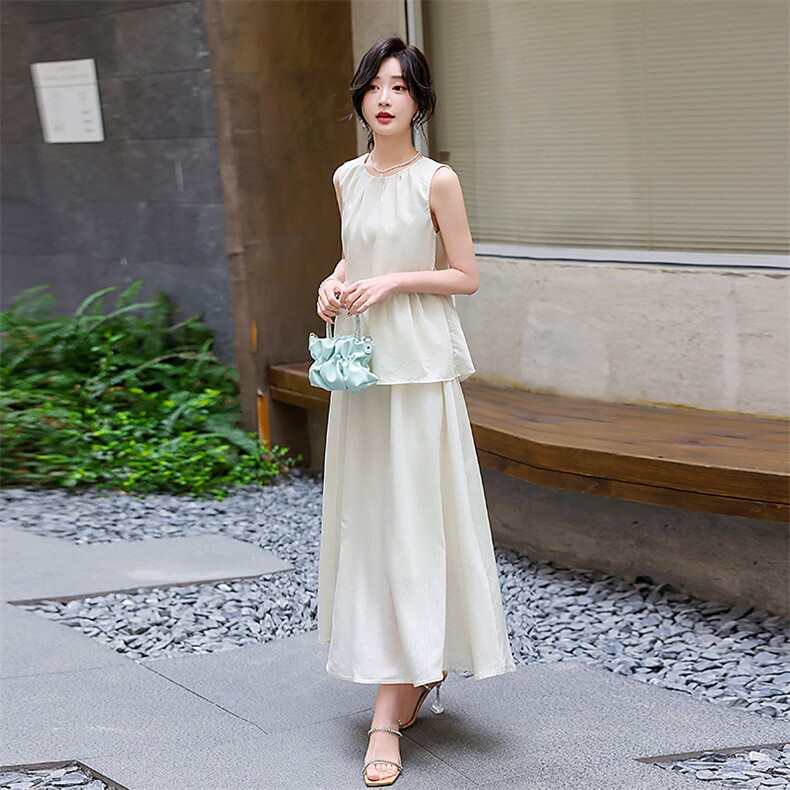 2024夏季新款高级感小衫连衣裙套装女减龄显瘦上衣半身裙子两件套,女装套装/套裙,流量+