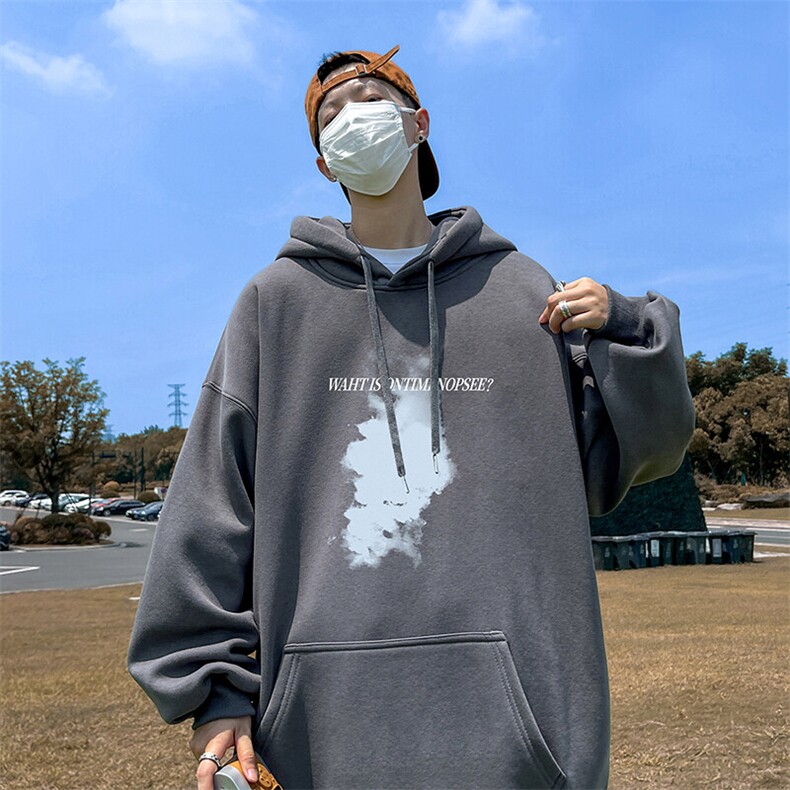 抖音得物供货可提供视频秋冬重磅美式宽松连帽卫衣DL2303,男装卫衣,电商A486