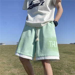 抖音品质港风夏季新款字母印花宽松五分裤B315-K24157-特p30控58图片