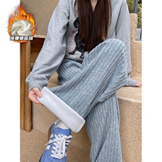 高克重420g保暖银狐绒宽松垂感休闲裤男K24075J加绒-特P38控75，男装棉衣，电商A001