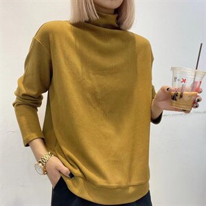 宽松条绒中高领打底衫,其它,那简