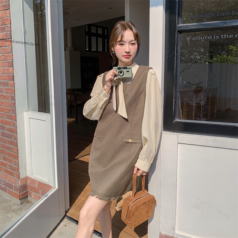 新款背心裙衬衫两件套25004P155K228,女装套装/套裙,2D035