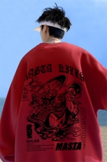 ！直播品质重磅宽松大码港风关公印花圆领卫衣WY39-特p28，男装卫衣，星座508（原C305）