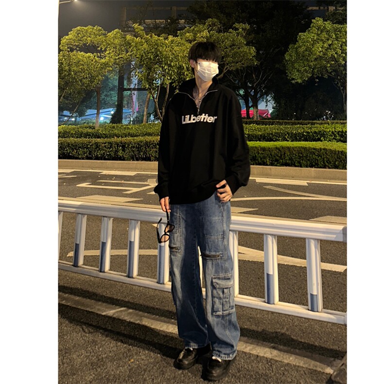(自家图）秋冬美式复古工装牛仔裤男宽松大码阔腿裤K6080-P65,男装牛仔裤,星座1109-3