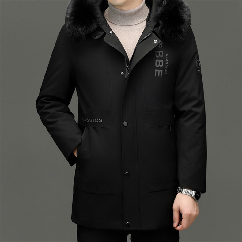 XL-PK213秋冬男士新款夹克可脱卸兔毛内胆大衣保暖派克服图片