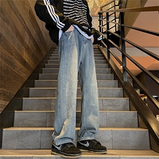 春季新款直筒牛仔裤男宽松潮牌美式复古长裤N217-P43，男装牛仔裤，星座308B-2