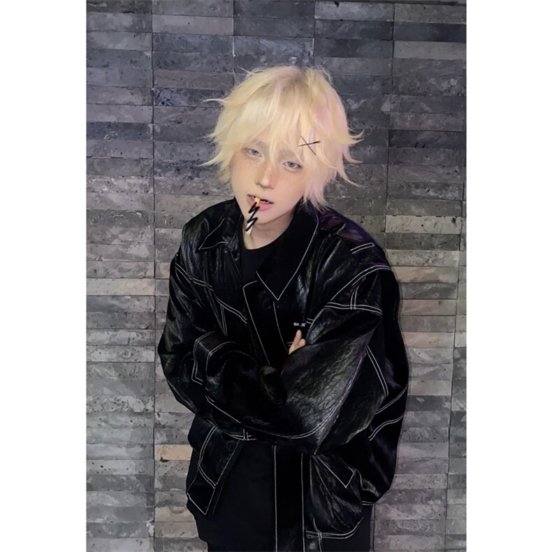 高品质多结构复古皮衣美式潮牌假两件皮夹克DY2316-TP108,男装夹克,星座1213