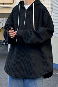 W9005/P55春装新款现货提花连帽个性外套男宽松大码上衣潮男外套图片