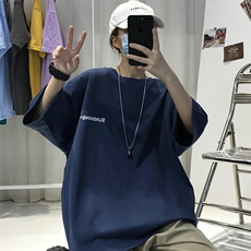 T06常年款男士休闲字母印花T恤衫外套圆领半袖五分袖TEE男女中性，男装T恤，星座115A-3