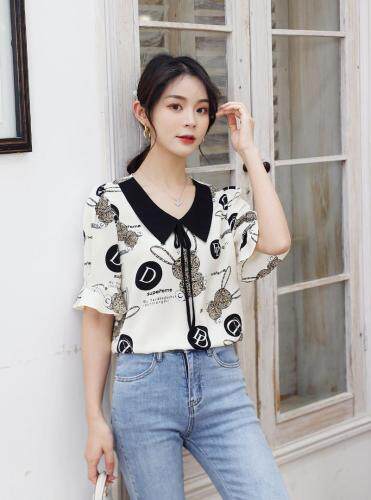 夏季新款小兔子图案小衫，女装，红利秀雅