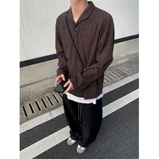 XZ1005-1-TTH632-P58-罗马格正肩polo衫老钱风猫眼石扣T恤打底衫，男装针织衫/毛衣，星座1005-1