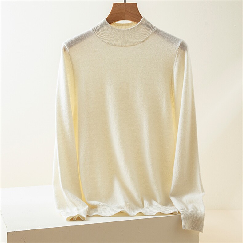 优雅气质女装羊绒衫简约百搭显瘦高领毛衣，女装羊绒衫，三莲羊绒