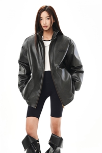 美式重磅pu皮棉衣棉服宽松铆钉绣花设计加厚外套 225-2-Y210-P150图片