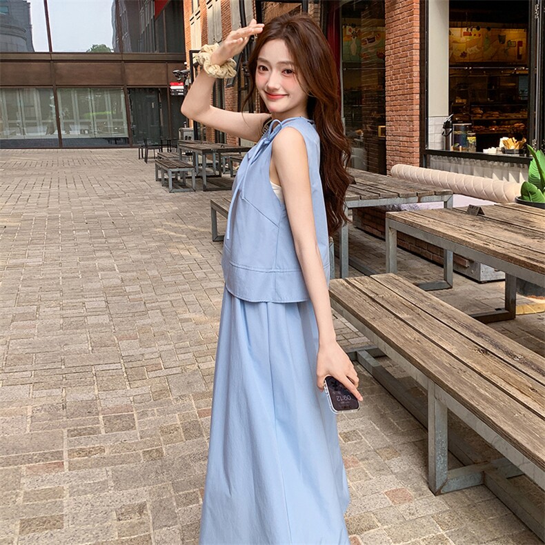 现货-夏季新款假两件连衣裙显瘦时尚连衣裙203-8930-P135-K189,女装连衣裙,浪娴服饰