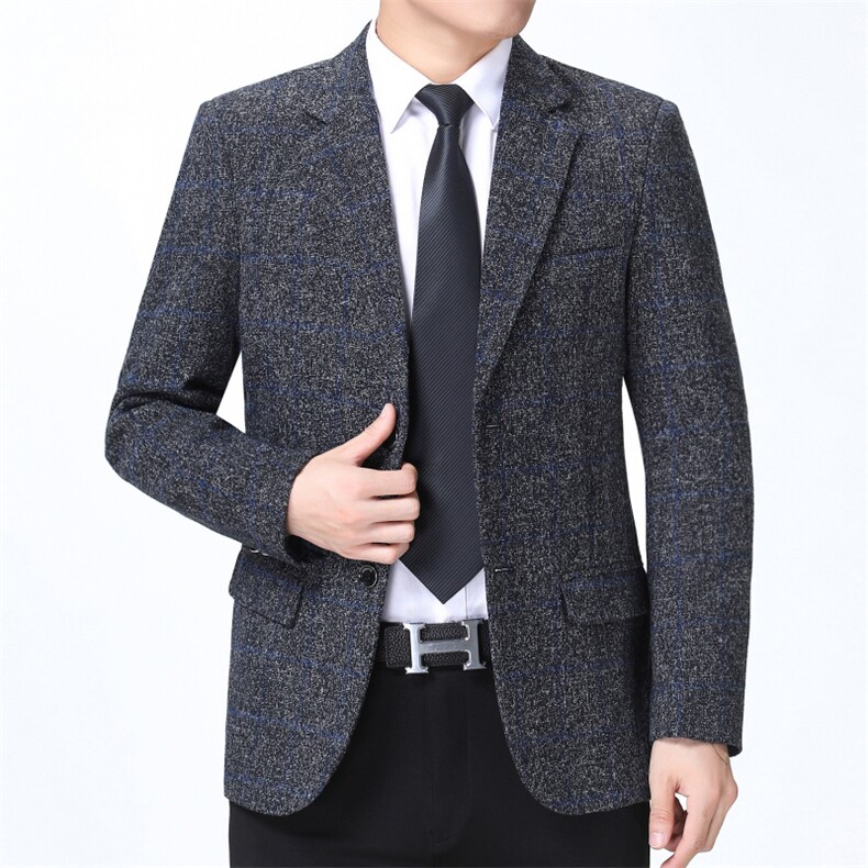 2023春秋季新款中年休闲时尚西装外套男免烫商务西服上衣男士,男装西服,电商B212（原钱塘6029）