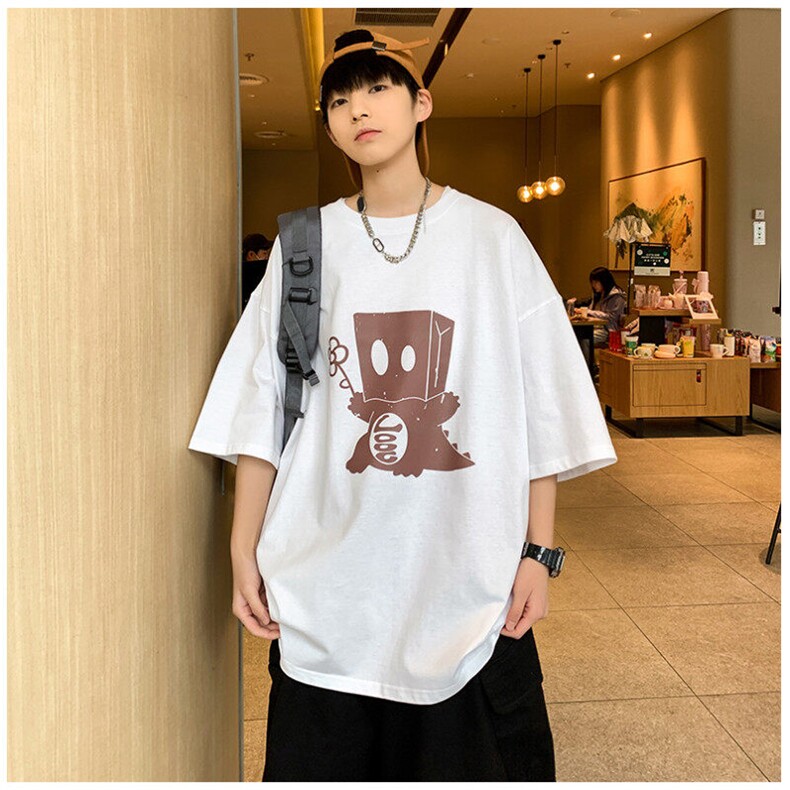 春夏新款趣味纸袋恐龙印花短袖宽松M~5XLXZ604-DT219-P25控39,男装T恤,星座604