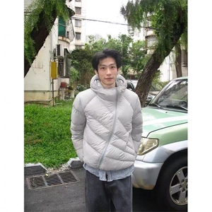 网图 冬季斜拉链连帽排骨轻量保暖棉服MY125/P110图片