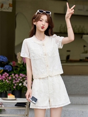 现货2026夏季新款小香风清纯甜美两件套套装，女装套装/套裙，伊仟回