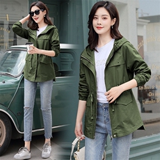 时尚优雅潮流纯色风衣2021年春季休闲宽松长袖气质，女装风衣，依万里