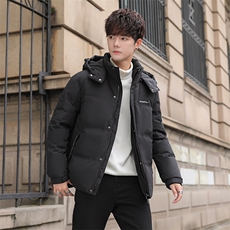 连帽轻薄潮牌日系短款外套修身学生白鸭绒羽绒服印花背带，男装羽绒服，星座301D-5(原星座1415）