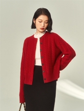 秋冬新款女圆领外搭纯色韩版毛衣外套显瘦开衫，女装羊绒衫，澳霖羊绒